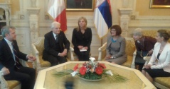 25 May 2015 National Assembly Speaker Maja Gojkovic in meeting with Italian President Sergio Mattarella